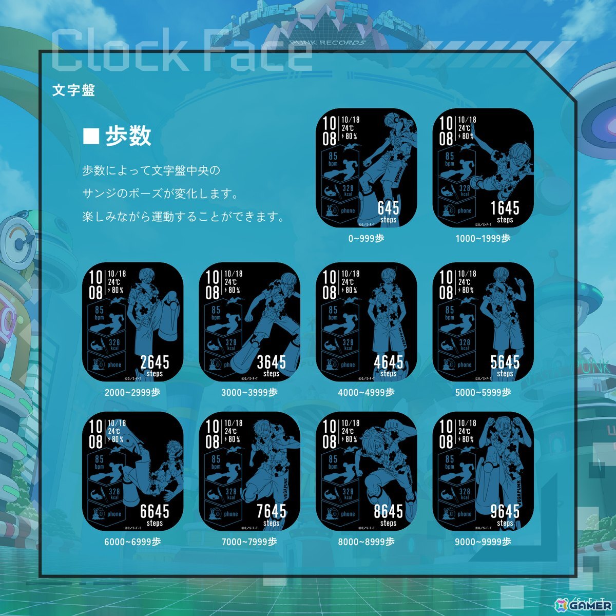 GARRACKからTVアニメ「ONE PIECE」のスマートウォッチが登場!ルフィ、ゾロ、サンジをイメージした3モデルの画像