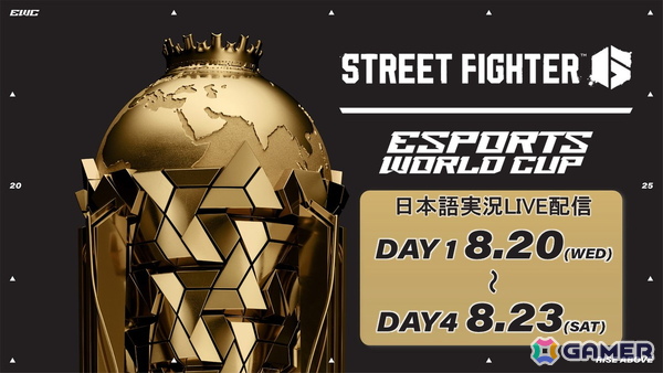 「Esports World Cup 2025 SF6部門」の日本語実況ライブ配信が8月20日20時30分より開始！NOモーション。さんやアールさんらが実況を担当の画像1