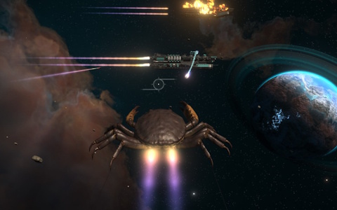 巨大ガ二となって宇宙で大暴れする3Dアクションゲーム「The Giant Crab in Space」がSteamにて配信！