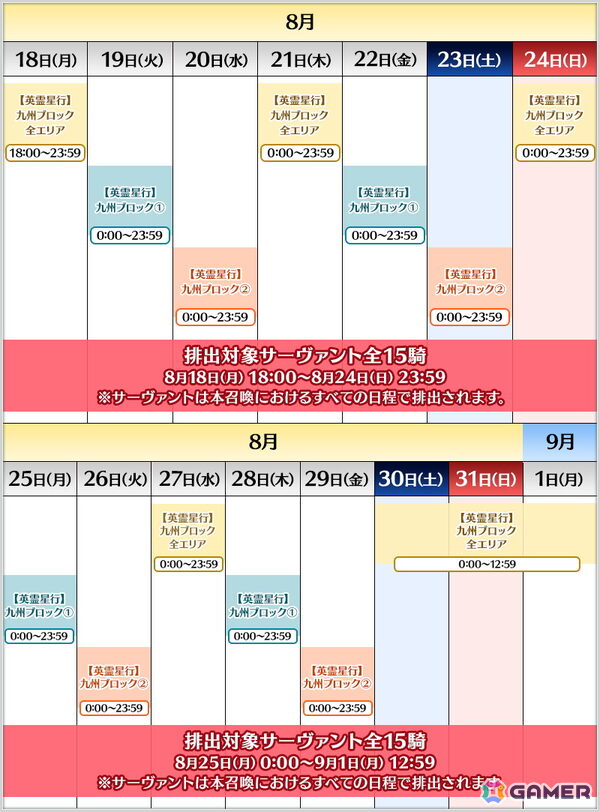 「FGO」特別概念礼装「英霊星行」の九州ブロック全16種類の中から1枚と交換できる「OVER THE SAME SKY 英霊星行チケット〔AUGUST〕」が配布！の画像19