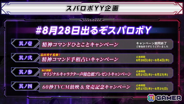 「スーパーロボット大戦Y」DLC1.と2.の参戦作品とロボットを紹介するPVが公開!島田秀平さん監修の「精神コマンド手相占い」キャンペーンもの画像20