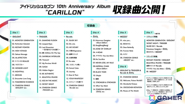 「アイドリッシュセブン」10th Anniversary Album“CARILLON”が11月19日に発売決定！投票によって選ばれた収録曲も公開の画像4