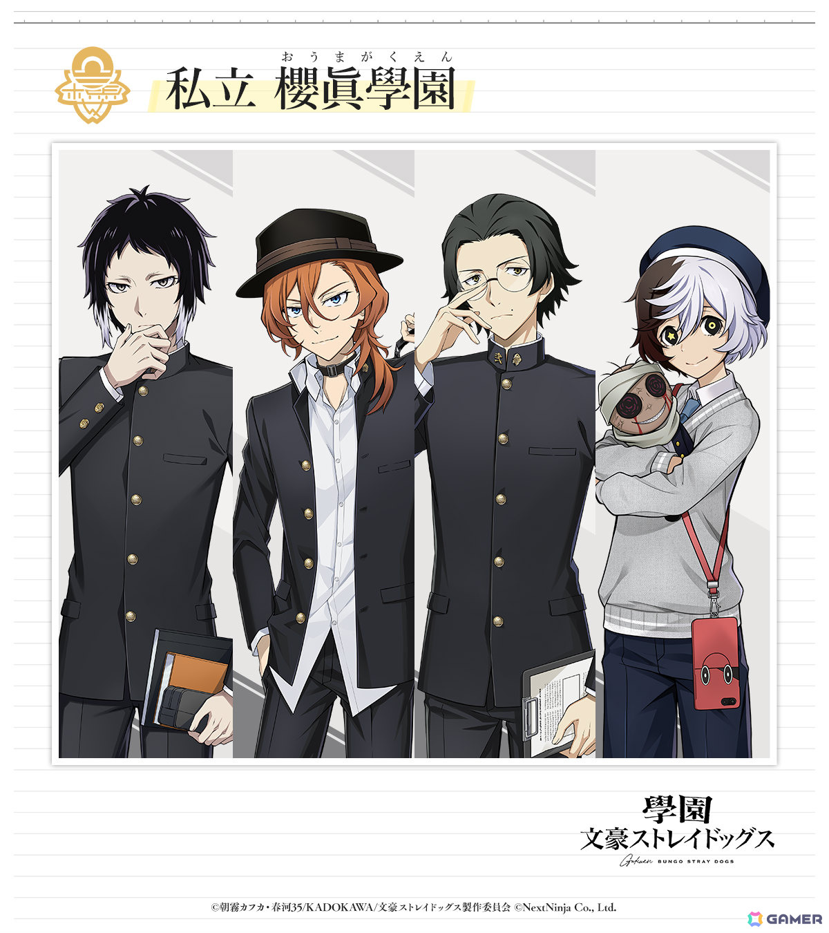 學園文豪ストレイドッグス」私立 櫻眞學園の生徒である芥川龍之介