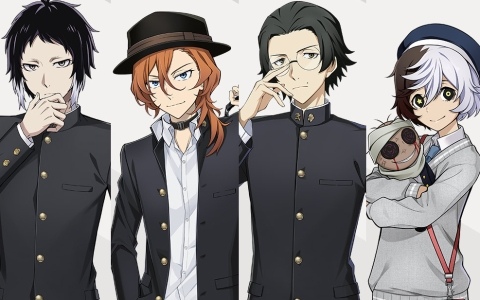 「學園文豪ストレイドッグス」私立 櫻眞學園の生徒である芥川龍之介、中原中也、坂口安吾、夢野久作の詳細が公開！