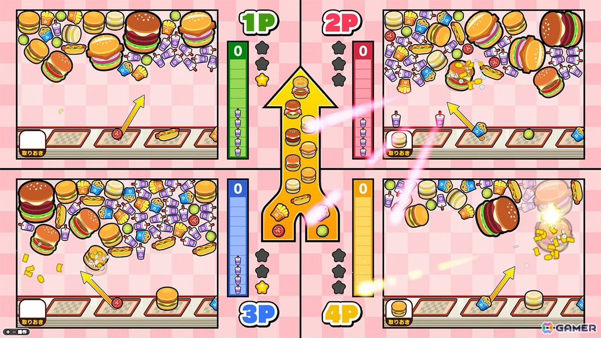マージパズルゲーム「BUGERショット」がSwitch/Steamで配信！新要素の「取りおき」や「回転」を活用して最上級「キングバーガー」を目指そうの画像4