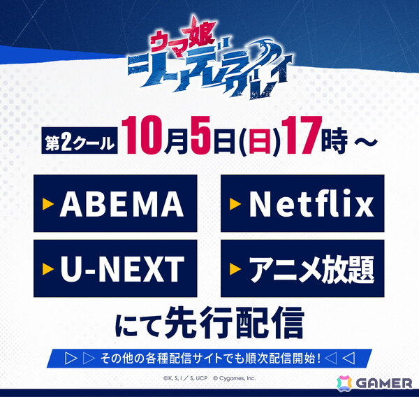 アニメ「ウマ娘 シンデレラグレイ」第2クールは10月5日スタート!TBS系全国28局ネットにて毎週日曜16時30分より放送の画像