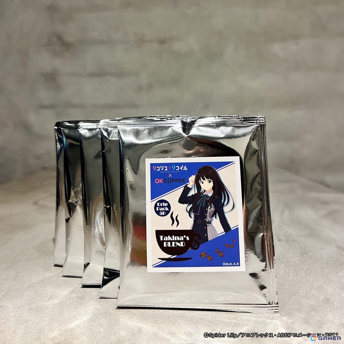 TVアニメ「リコリス・リコイル」とOK COFFEEのコラボブレンドコーヒーが再登場!千束やたきな達キャラごとのイメージを5種のブレンドで表現の画像