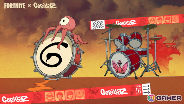 「フォートナイト」Fortnite Festival シーズン10の新たなアイコンとしてバーチャルバンド「Gorillaz」のメンバーが登場！の画像8