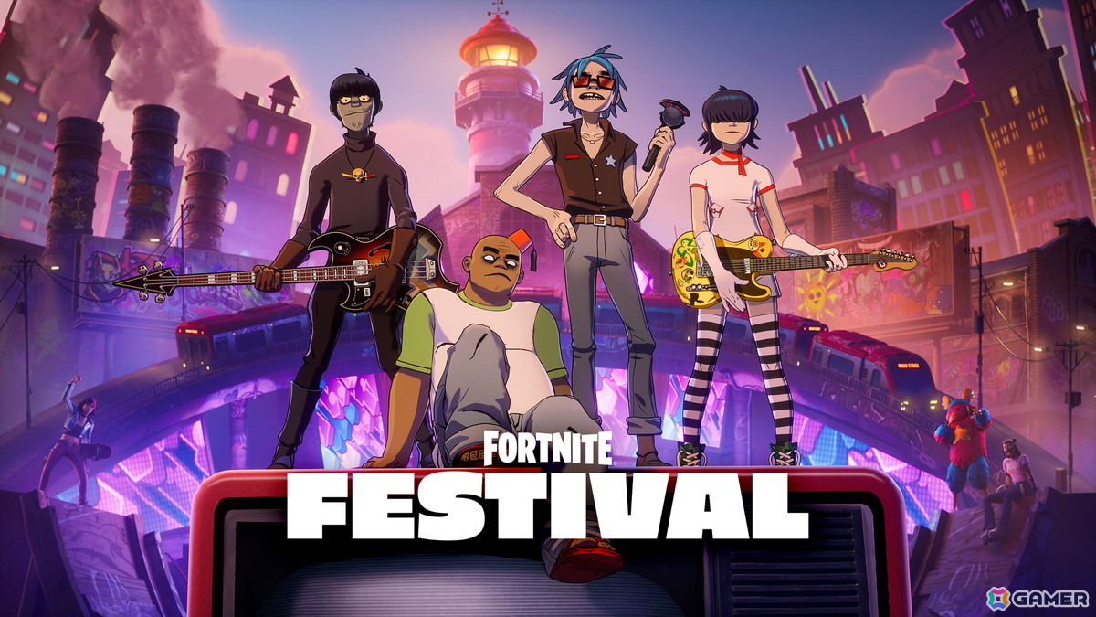 「フォートナイト」Fortnite Festival シーズン10の新たなアイコンとしてバーチャルバンド「Gorillaz」のメンバーが登場！の画像1