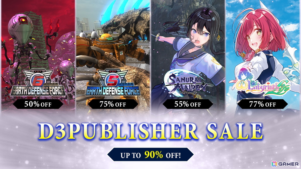 Steam版「地球防衛軍6」が50%オフ、「SAMURAI MAIDEN」が55％オフ！D3P