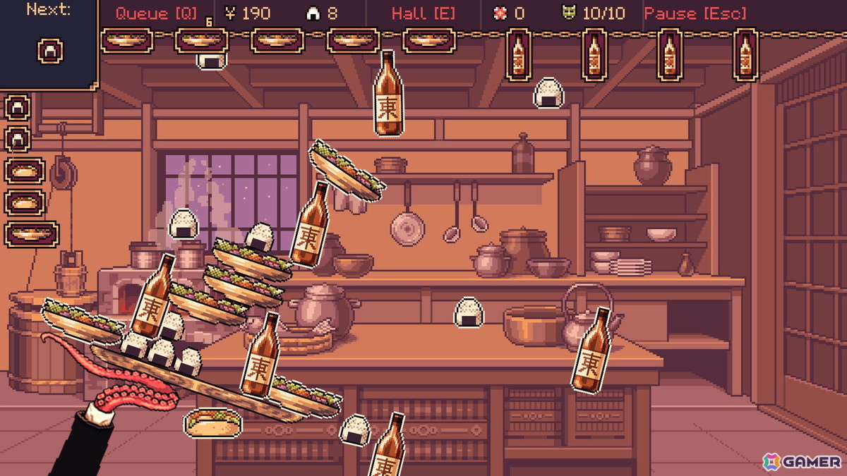 日本の食文化に魅了された海外開発者が手掛けたユニークなウェイターシム「The Way of the Tray」がSteamで配信！料理を落とさず積み上げて妖怪たちに提供しようの画像5