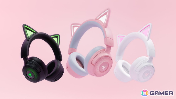 Razer、ネコミミヘッドセットの新モデル「Kraken Kitty V3」シリーズを9月5日に発売！2モデル、ブラック・ピンク・ホワイトの3色展開にの画像1