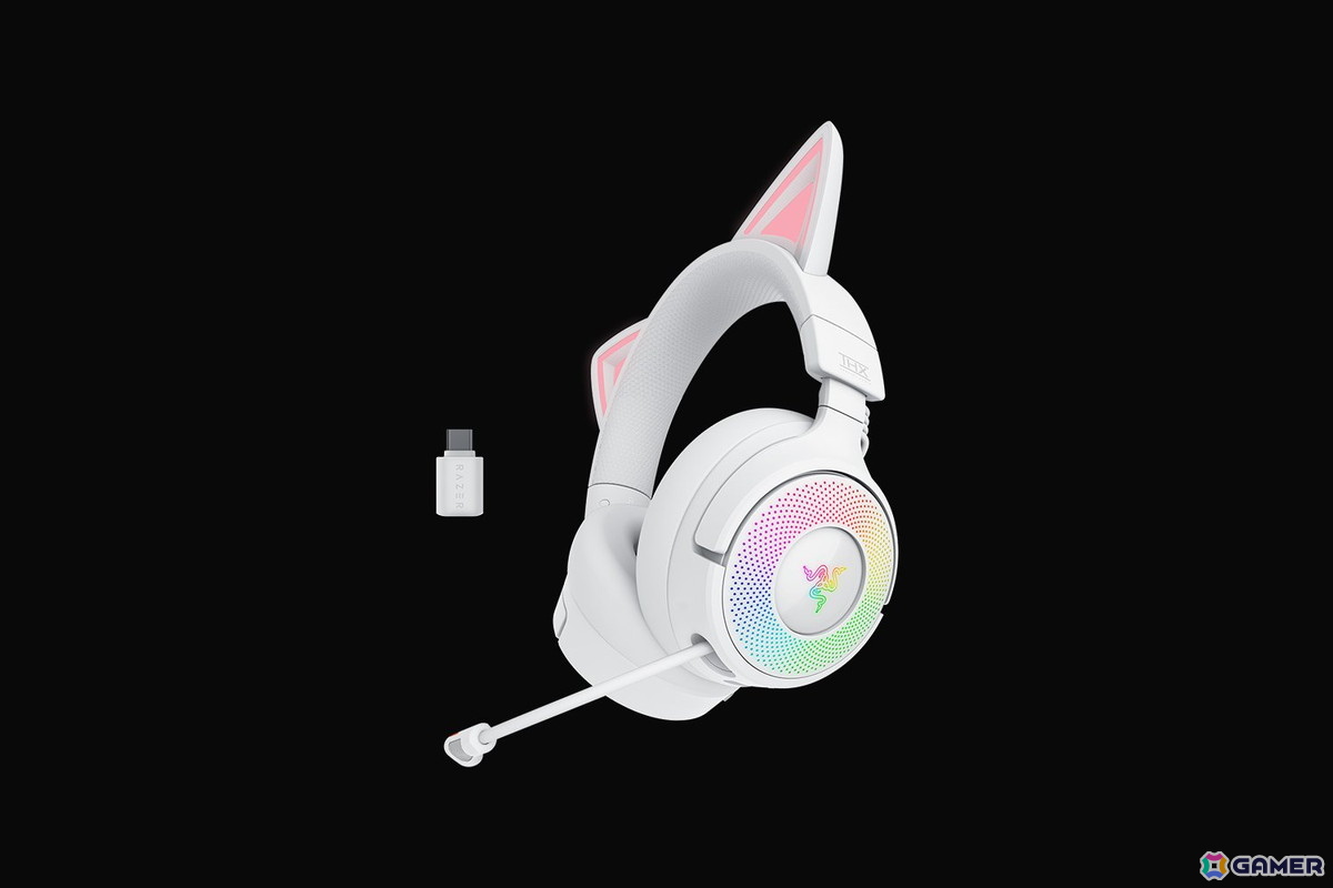 Razer、ネコミミヘッドセットの新モデル「Kraken Kitty V3」シリーズを9月5日に発売!2モデル、ブラック・ピンク・ホワイトの3色展開にの画像