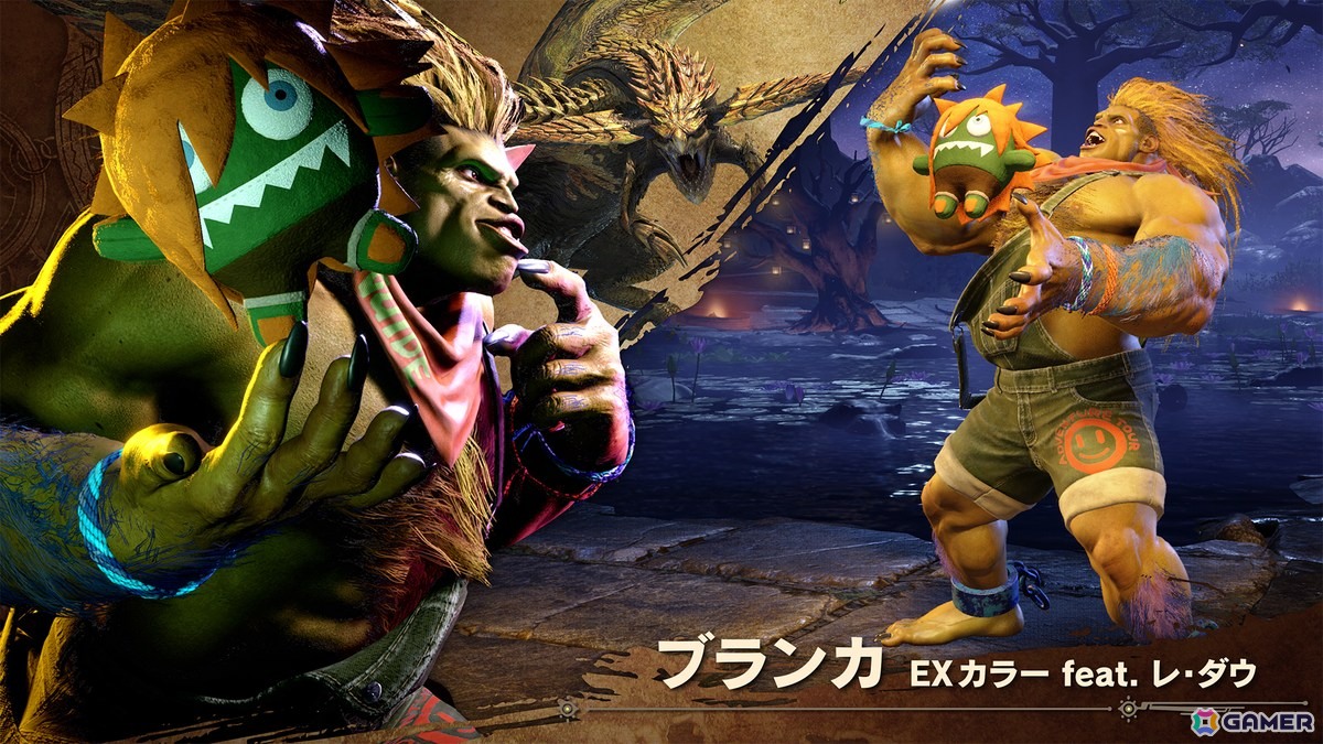 「スト6」と「モンスターハンターワイルズ」のゲーム内コラボが9月1日より開催！モンスターをイメージしたEXカラーの販売やバトルハブがモンハン仕様にの画像