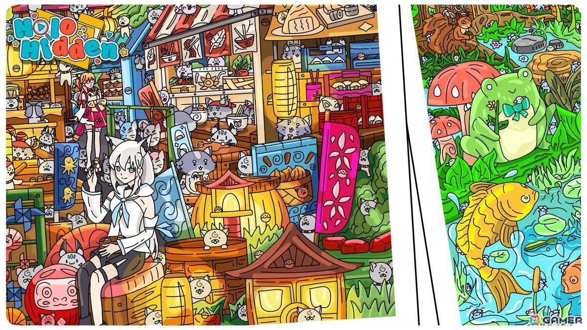 ホロライブのかくれんぼパズルゲーム「Holo Hidden」がSteamにて配信！作品の完成を目指す塗り絵モードも搭載の画像3