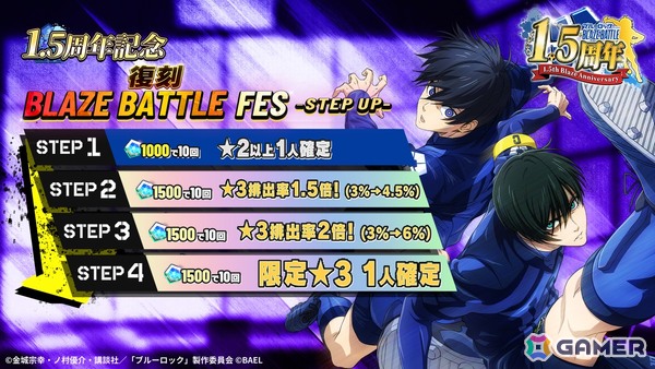 「ブルーロック BLAZE BATTLE」最大300連ガチャ無料などの「1.5周年記念超超特大キャンペーン」が開催！の画像10