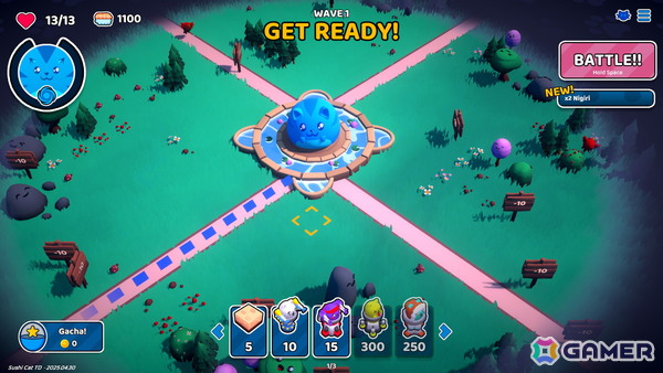 「寿司猫シリーズ」の新作となるローグライト・タワーディフェンス「Sushi Cat Tower Defense」が発表の画像
