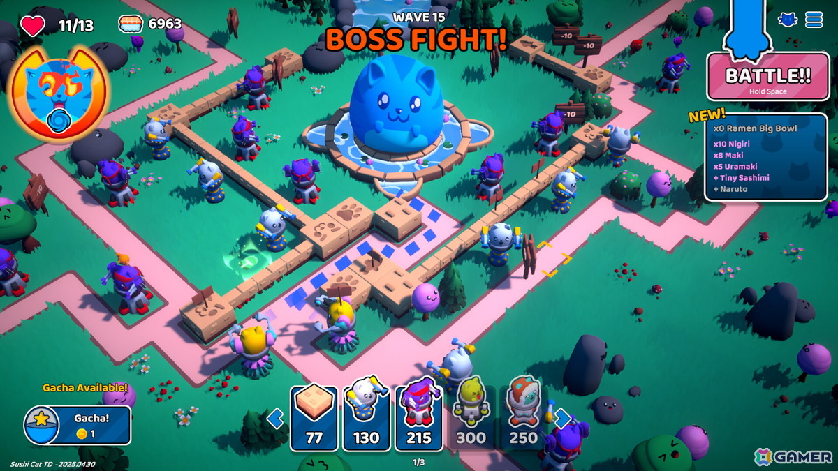 「寿司猫シリーズ」の新作となるローグライト・タワーディフェンス「Sushi Cat Tower Defense」が発表の画像
