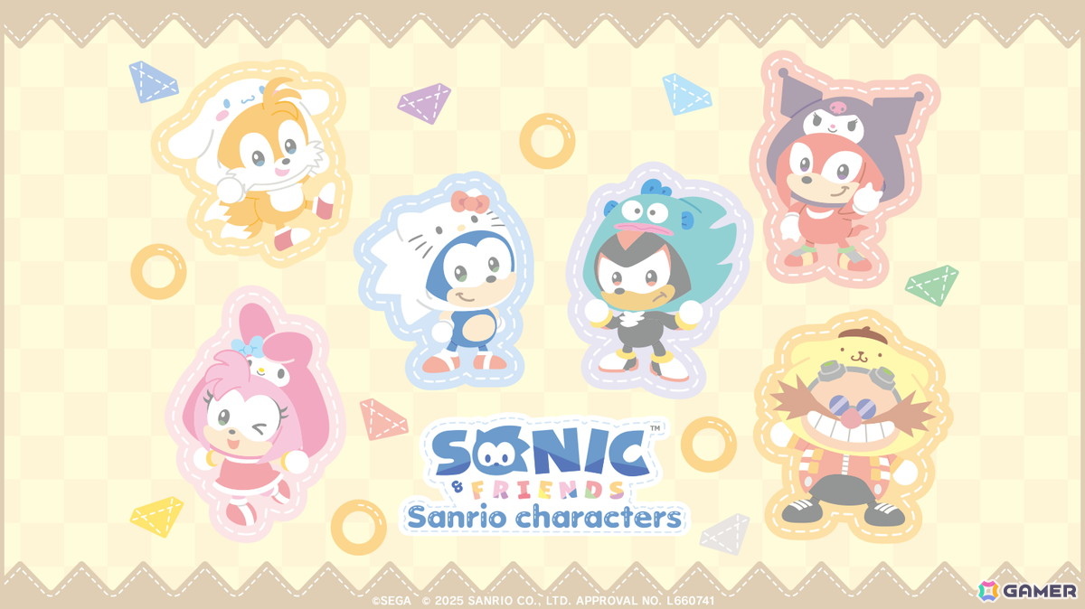 「SONIC & FRIENDS」とサンリオキャラクターズがコラボした「シャドウ」×「ハンギョドン」のイラストが公開!コラボ商品はセガストア トーキョーで先行発売の画像