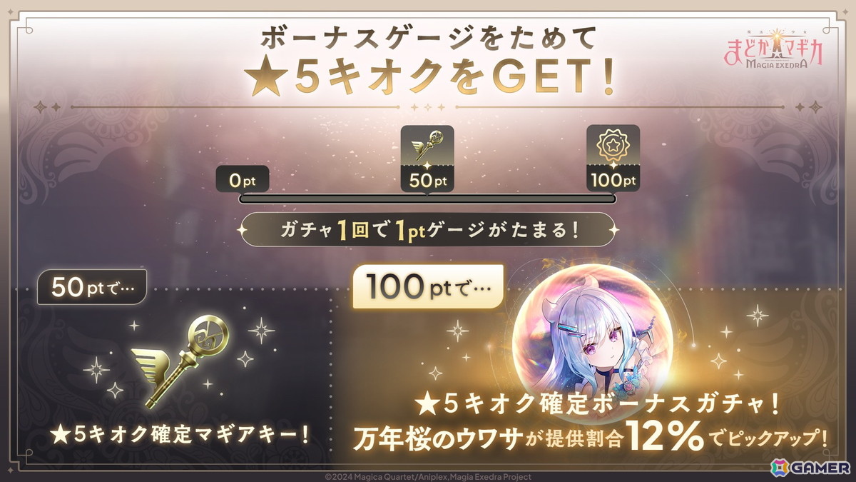 「魔法少女まどか☆マギカ Magia Exedra」に新★5キオク 万年桜のウワサ(CV:鈴木みのり)が実装!「リンクレイド」2nd Seasonは9月11日スタートの画像
