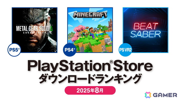 2025年8月のPS Storeダウンロードランキングが発表！PS5は「METAL GEAR SOLID Δ: SNAKE EATER」「スーパーロボット大戦Y」が上位にの画像1