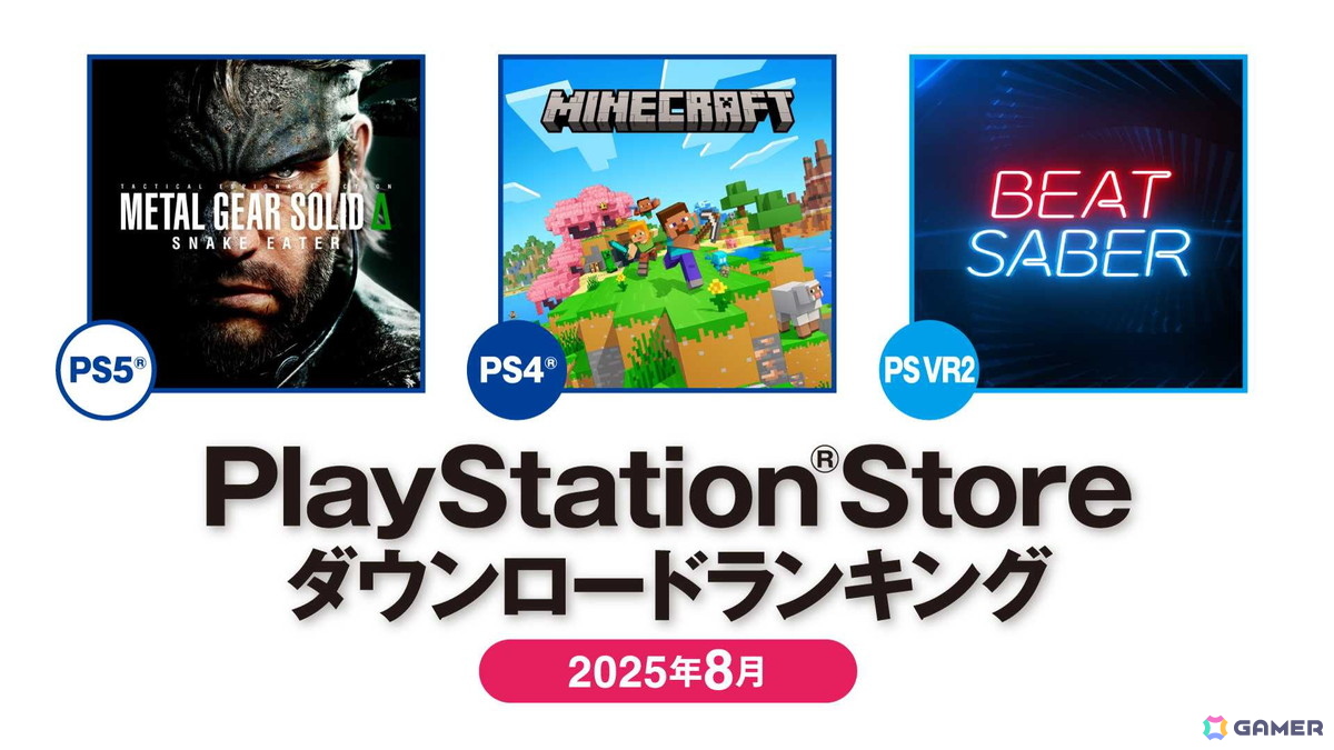 2025年8月のPS Storeダウンロードランキングが発表！PS5は「METAL GEAR