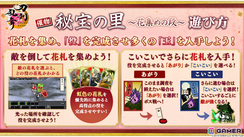 「刀剣乱舞ONLINE」新刀剣男士「倶利伽羅江(CV:土屋神葉)」が報酬のイベント「秘宝の里 ~花集めの段~」が開催!の画像