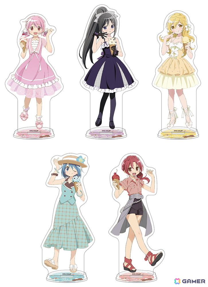 「魔法少女まどか☆マギカ」まどか、ほむら、マミら5人の“アイスクリーム”をテーマにした描き下ろしイラストグッズが9月13日に発売!アニメイトフェアもの画像
