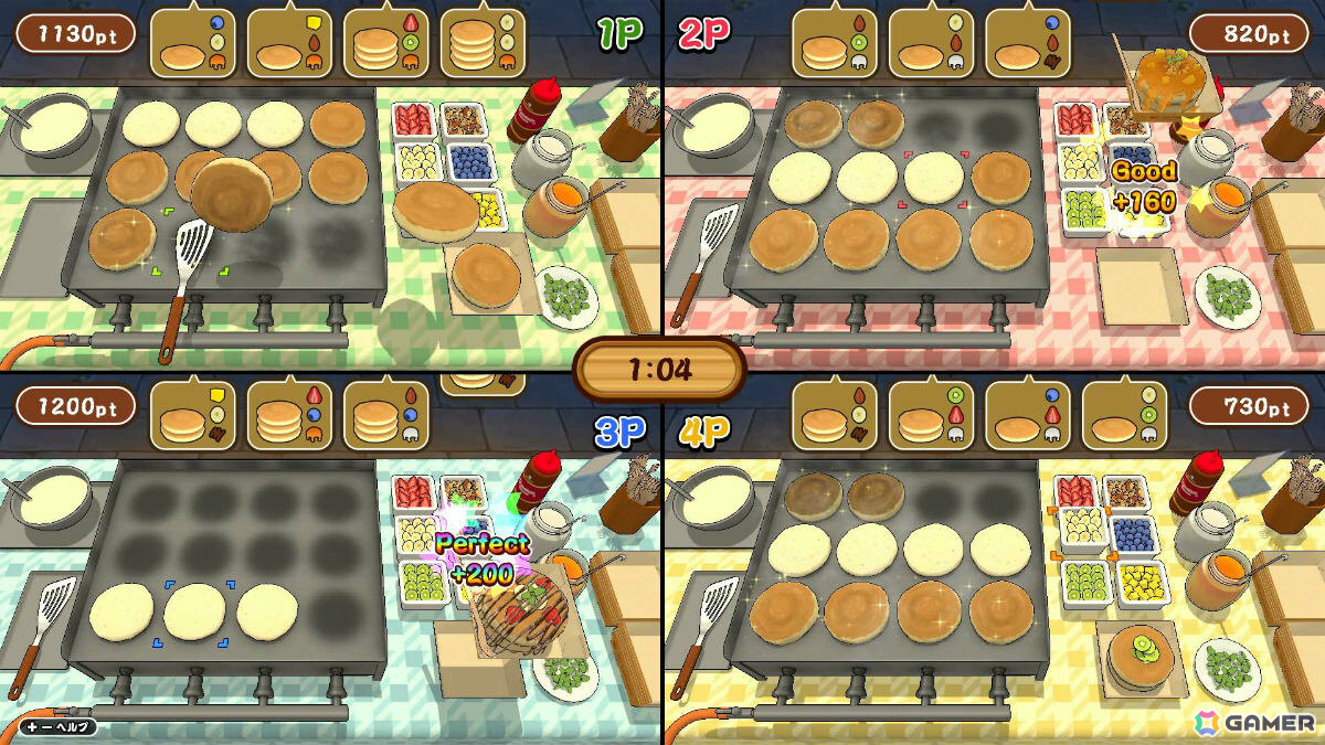 最大4人でおいしいパンケーキ作りに挑戦！パーティーゲーム「作って！パンケーキ」がSwitch/Steamにて配信の画像
