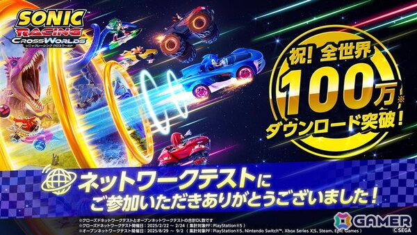「ソニックレーシング クロスワールド」9月17日より引き継ぎ可能な体験版が配信!4キャラ、8コースでプレイ可能の画像1