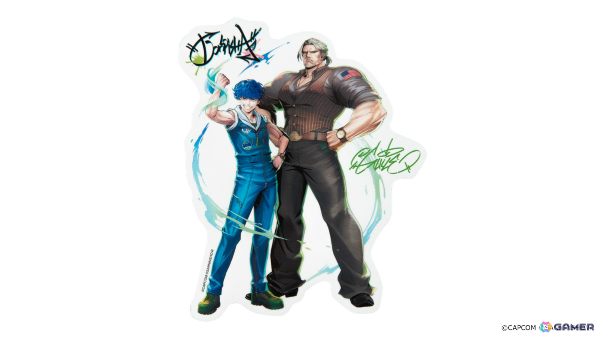 「スト6」ガイルと三人称・ドンピシャさんのコラボが決定!2人が肩を並べる描き下ろしアートの第0弾新アイテムをTGS2025にて先行販売の画像
