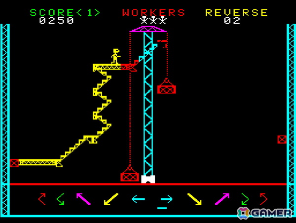 作業員が落下しないように足場を設置していくパズルゲーム「スチールワーカー」がアーケードアーカイブス/アーケードアーカイブス2として9月18日に配信！の画像