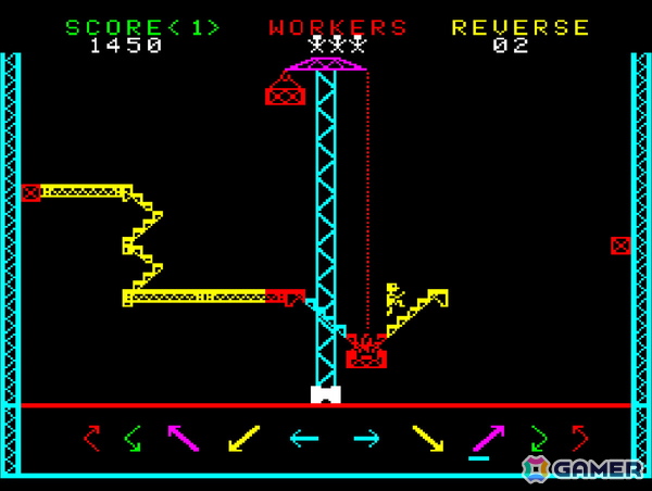 作業員が落下しないように足場を設置していくパズルゲーム「スチールワーカー」がアーケードアーカイブス/アーケードアーカイブス2として9月18日に配信！の画像