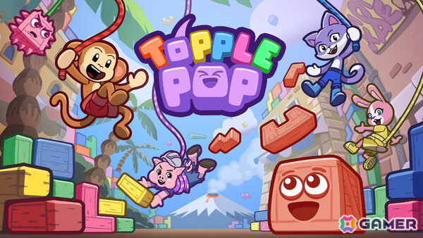“バンジー”する動物たちが繰り広げる革新的な物理パズルゲーム「TopplePOP」Switch版がTGS2025に試遊出展！の画像1