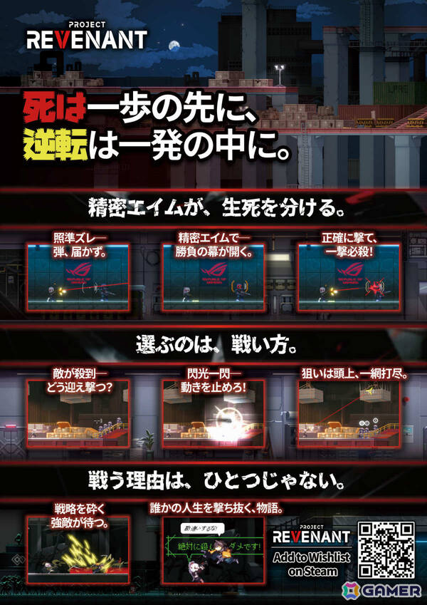 狙った部位にのみヒット判定が発生する“精密エイム”2Dシューティング「Project Revenant」がTGS2025に試遊出展！の画像