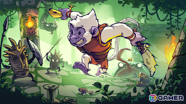 サルがジャングルを駆け巡るローグライクアクション「Dunjungle」正式版の発売日が12月11日に決定！CS版も同時リリースの画像1