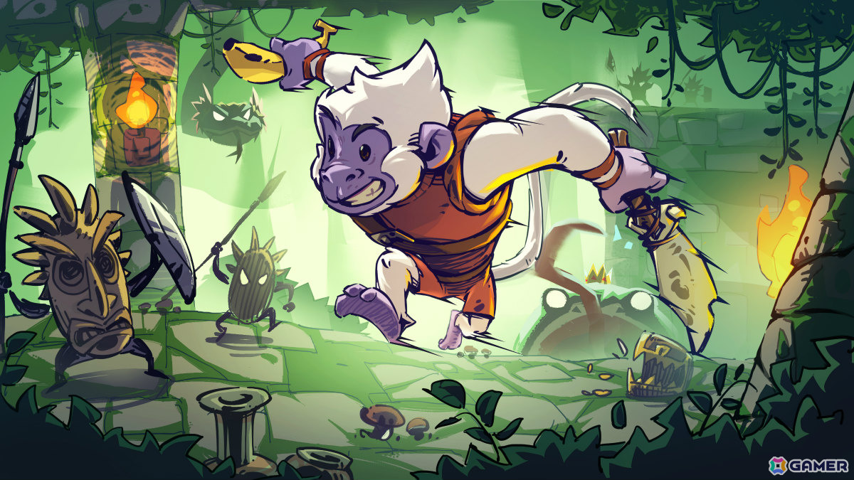 サルがジャングルを駆け巡るローグライクアクション「Dunjungle」正式版の発売日が12月11日に決定！CS版も同時リリースの画像