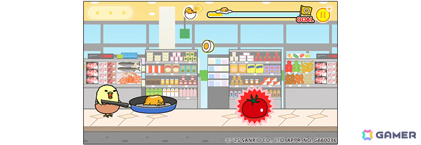 「ぐでたま」の脱力系横スクロールアクション「『ぐでたまらん』～走ってぐでたま！でもぐでたまはぐでぐでしてたい～」がリリース！の画像