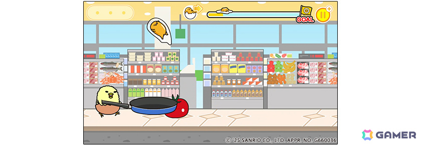 「ぐでたま」の脱力系横スクロールアクション「『ぐでたまらん』～走ってぐでたま！でもぐでたまはぐでぐでしてたい～」がリリース！の画像