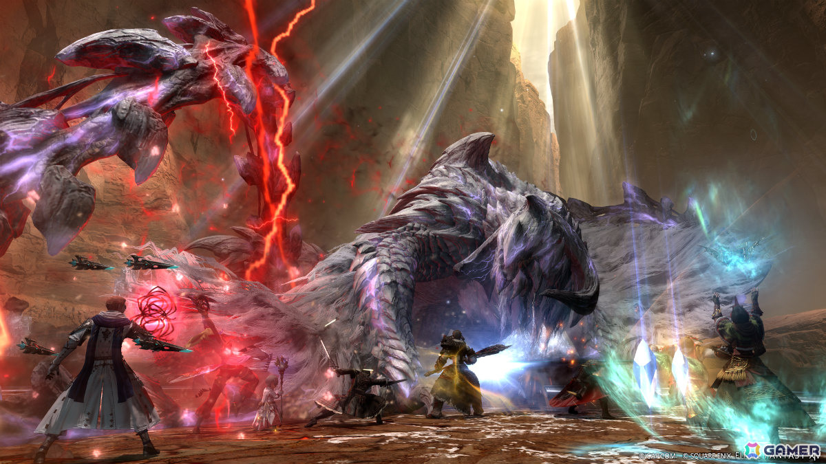 「FFXIV」×「モンスターハンターワイルズ」のクロスオーバーコンテンツ「護竜アルシュベルド狩猟戦」の新たなスクリーンショットや報酬が公開!の画像