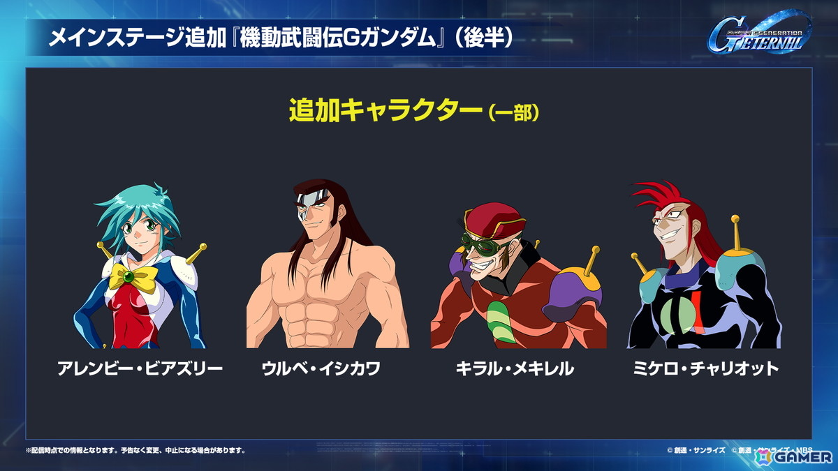 「SDガンダム ジージェネエターナル」メインステージに「機動戦士ガンダムUC」と「機動武闘伝Gガンダム」が9月30日に追加!の画像