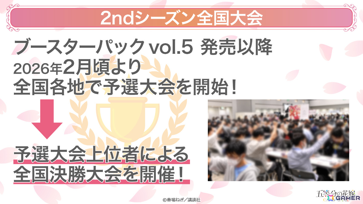 「五等分の花嫁 カードゲーム」ブースターパックvol.5「進み続ける日常」の発売時期が2026年1月に決定！春場ねぎ先生描き下ろしによる一花のイラストを収録予定の画像