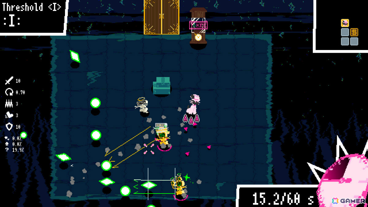 時間停止で容赦ない弾幕攻撃を避けるアクションローグライク「タイムスナッチャーハンディー」がSteam Nextフェスに出展！の画像