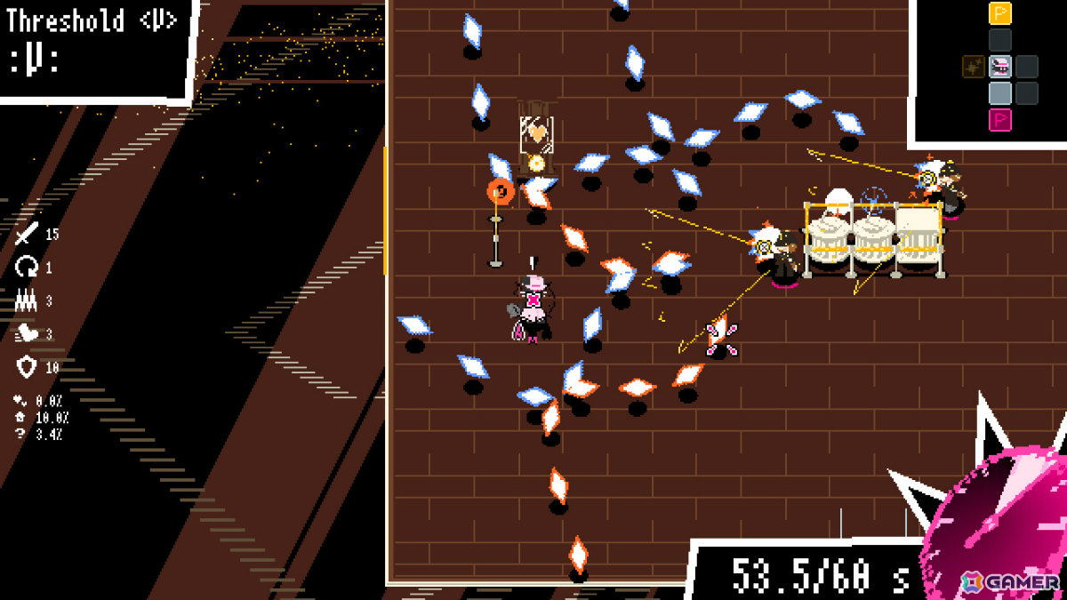 時間停止で容赦ない弾幕攻撃を避けるアクションローグライク「タイムスナッチャーハンディー」がSteam Nextフェスに出展！の画像