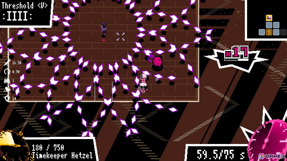 時間停止で容赦ない弾幕攻撃を避けるアクションローグライク「タイムスナッチャーハンディー」がSteam Nextフェスに出展！の画像