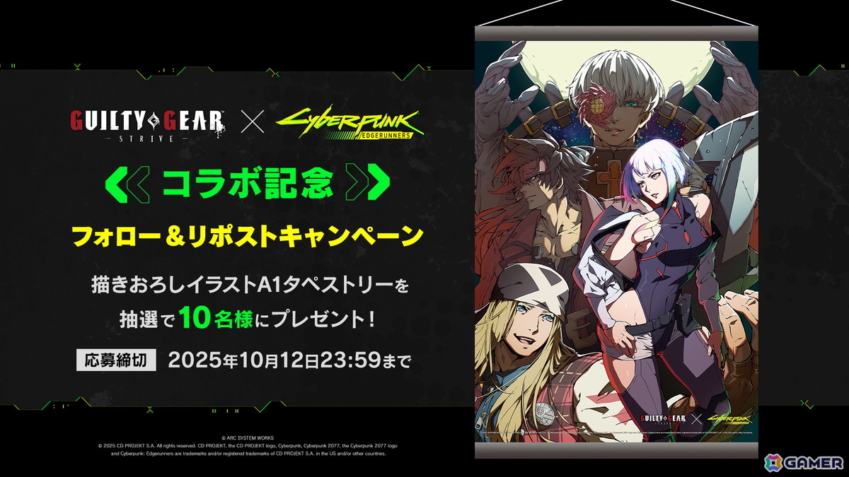 「GUILTY GEAR -STRIVE-」でアニメ「サイバーパンク: エッジランナーズ」コラボコンテンツ追加のアップデートが10月9日に配信!の画像