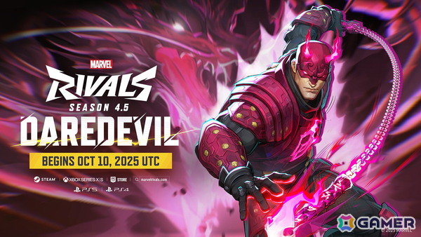 「マーベル・ライバルズ」10月10日より開催されるシーズン4.5の詳細が公開！隠れた敵を可視化するスキルを持つ新ヒーロー「デアデビル」が登場の画像1