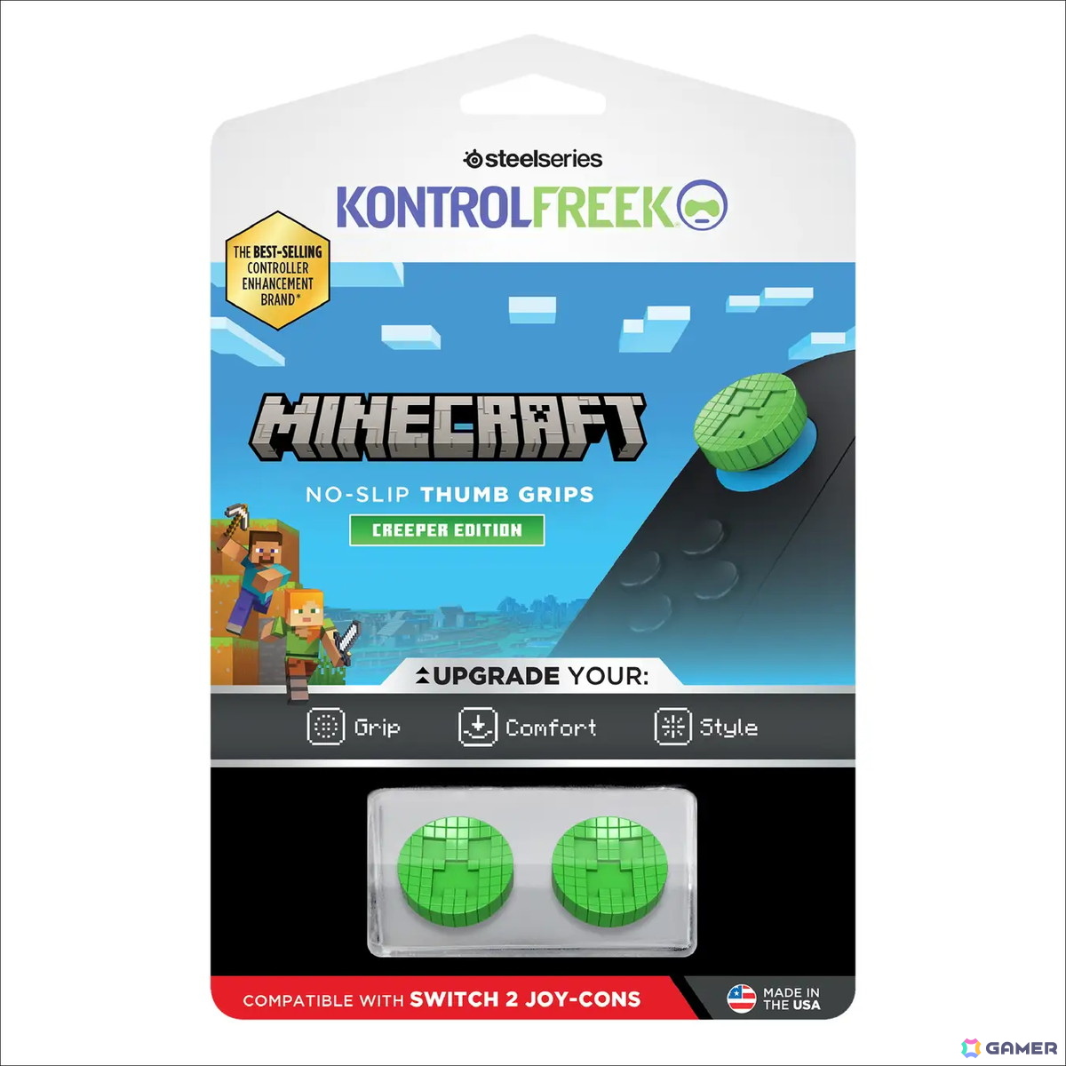 KontrolFreek、マイクラのクリーパーを模したスティックカバーを10月10日に発売！PS・Xbox・Switch 2のコントローラーに対応する3種がラインアップの画像7