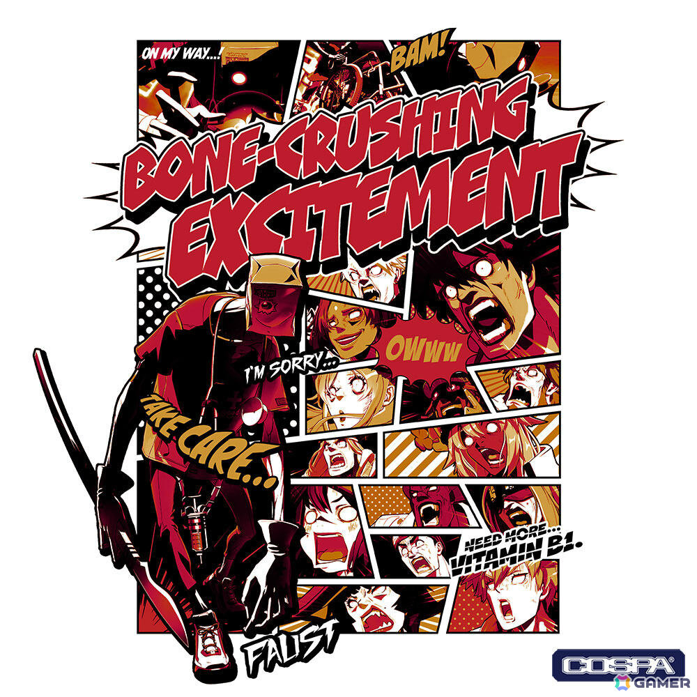 「GUILTY GEAR -STRIVE-」ファウストの“エキサイティング骨折”Tシャツやブリジットの屋外対応ステッカーなど新グッズが12月中旬に発売！の画像