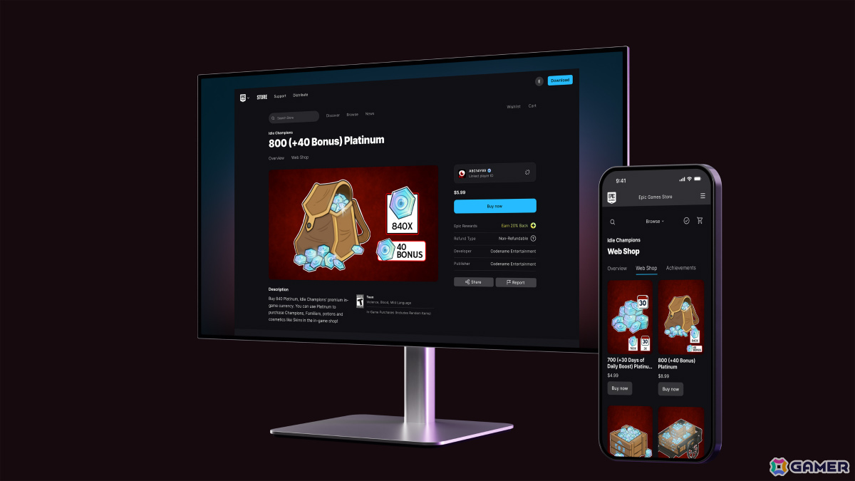 Epic Games、開発者向け新サービス「Epicウェブショップ」の提供を開始――Epic Games Storeで配信していないタイトルでもゲーム内コンテンツを直接販売できるの画像